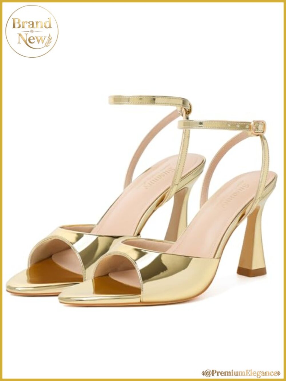 Strappy Kitten Heels for Women Pointed Open Toe Chunky Block Heel Ankle Strap